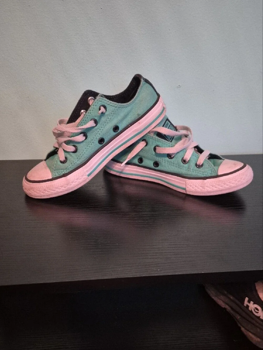 Converse Kids Low-Top Sneakers in Mint Green and White